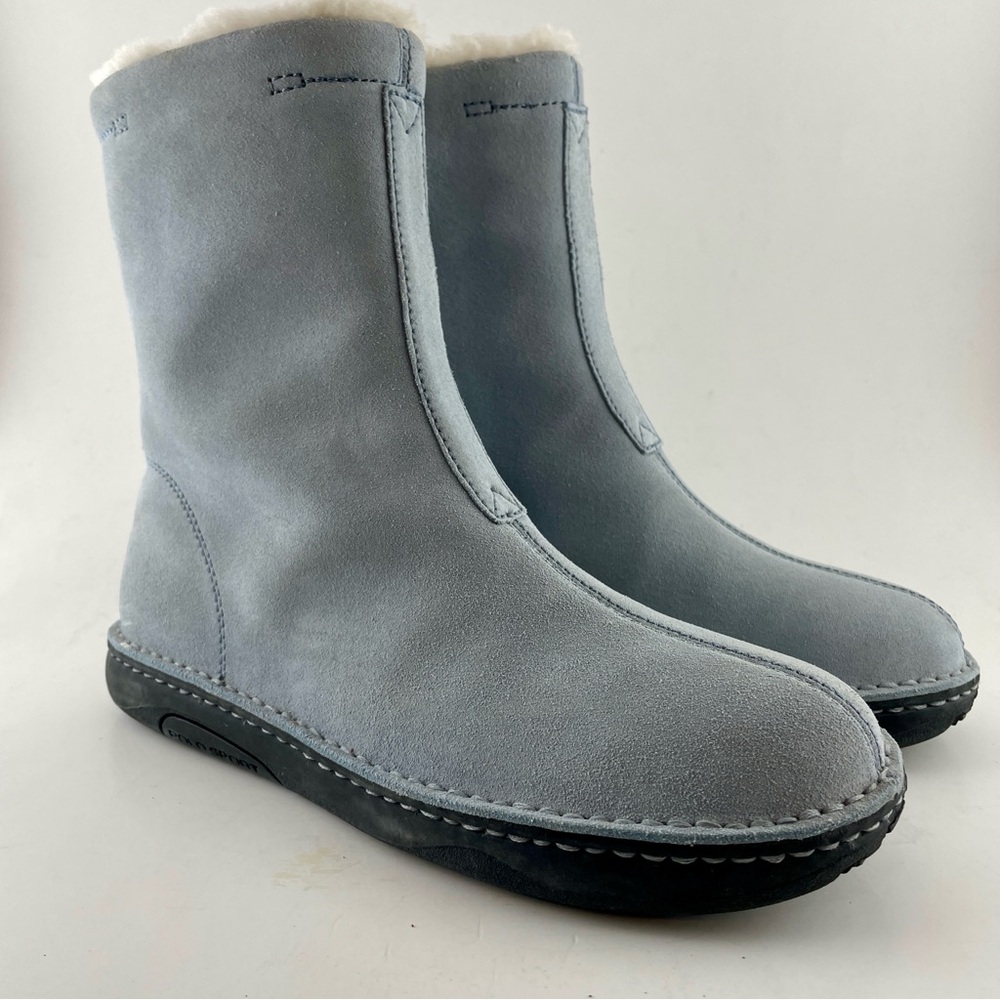 Polo Sport Ralph Lauren Shearling Boots Icy Blue Suede Size 8.5 Fits like 7-7.5